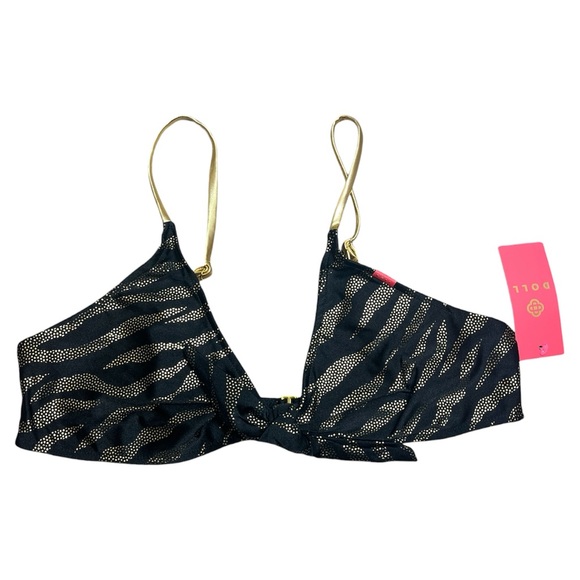 Doll Other - Doll Swimwear Golden Zebra Bralette Bikini Top- Large